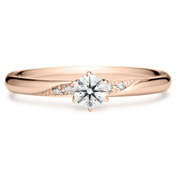K18PG フィール ダイヤモンド サイドストーン リング 0.2ct
