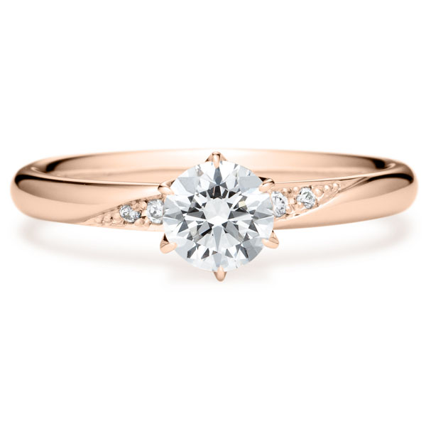 K18PG フィール ダイヤモンド サイドストーン リング 0.5ct