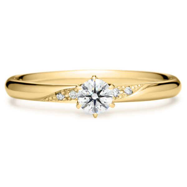 K18YG フィール ダイヤモンド サイドストーン リング 0.2ct