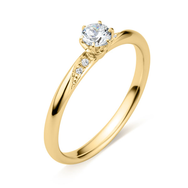 K18YG フィール ダイヤモンド サイドストーン リング 0.2ct