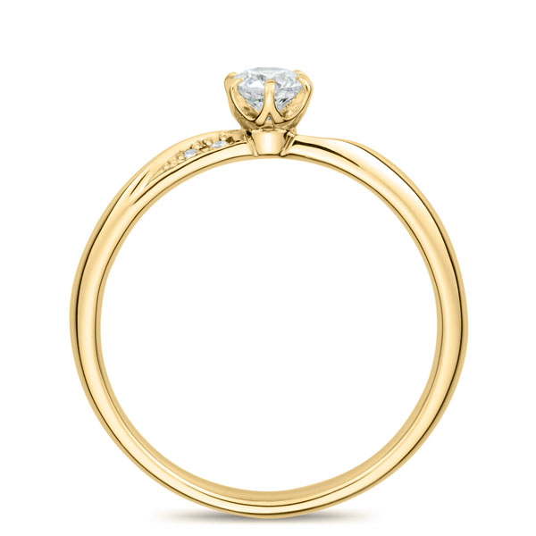 K18YG フィール ダイヤモンド サイドストーン リング 0.2ct