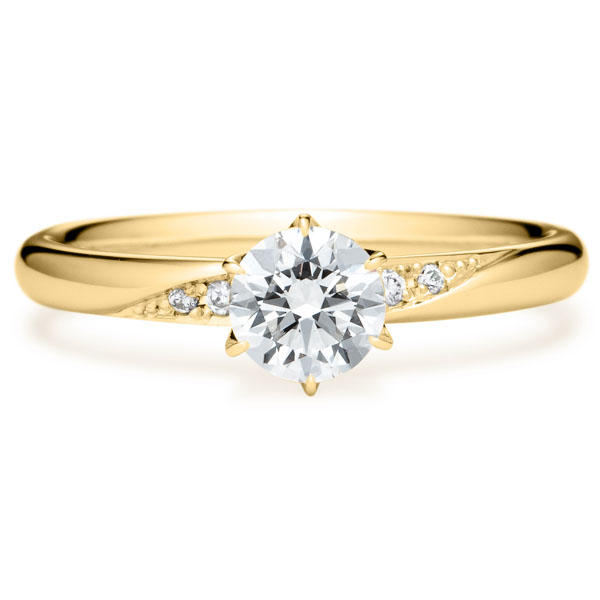K18YG フィール ダイヤモンド サイドストーン リング 0.5ct