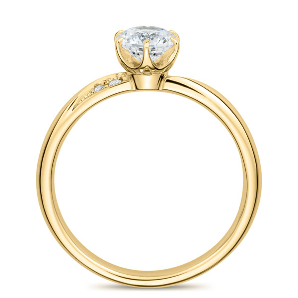 K18YG フィール ダイヤモンド サイドストーン リング 0.5ct