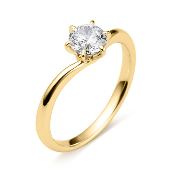 K18YG ビゼ ソリティア リング 0.5ct