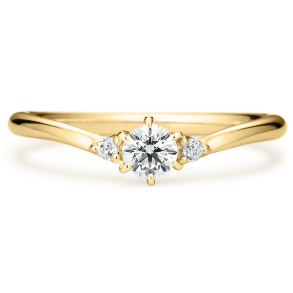 K18YG ビゼ ダイヤモンド サイドストーン リング 0.2ct｜婚約指輪
