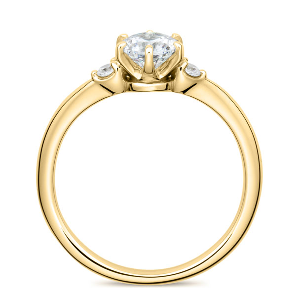 K18YG ビゼ ダイヤモンド サイドストーン リング 0.5ct