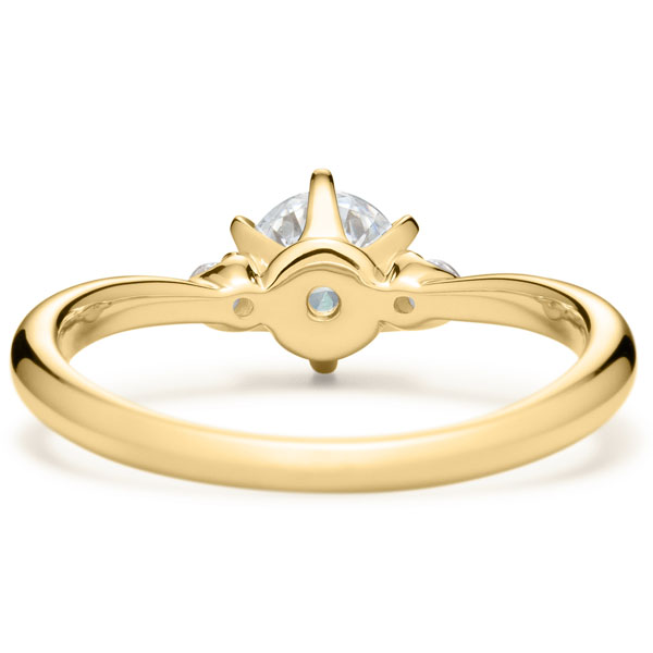 K18YG ビゼ ダイヤモンド サイドストーン リング 0.5ct