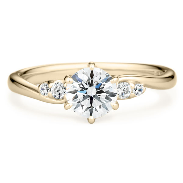 K18CG ロゼット ダイヤモンド サイドストーン リング 0.7ct｜婚約指輪