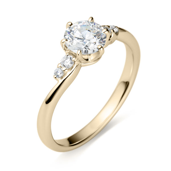 K18CG ロゼット ダイヤモンド サイドストーン リング 0.7ct｜婚約指輪