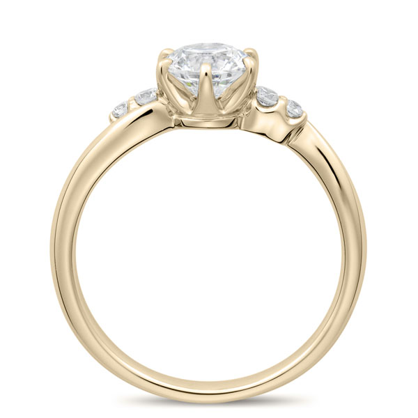 K18CG ロゼット ダイヤモンド サイドストーン リング 0.7ct