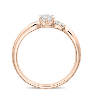 K18PG ロゼット ダイヤモンド サイドストーン リング 0.2ct｜婚約指輪