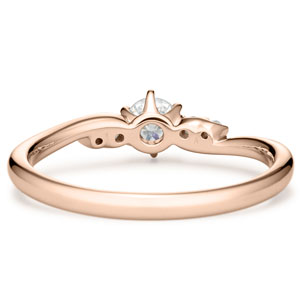 K18PG ロゼット ダイヤモンド サイドストーン リング 0.2ct｜婚約指輪