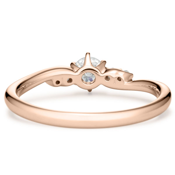 K18PG ロゼット ダイヤモンド サイドストーン リング 0.2ct｜婚約指輪
