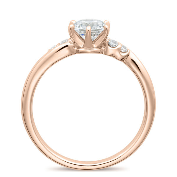 K18PG ロゼット ダイヤモンド サイドストーン リング 0.5ct