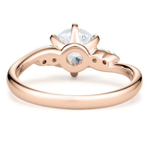 K18PG ロゼット ダイヤモンド サイドストーン リング 1.0ct｜婚約指輪