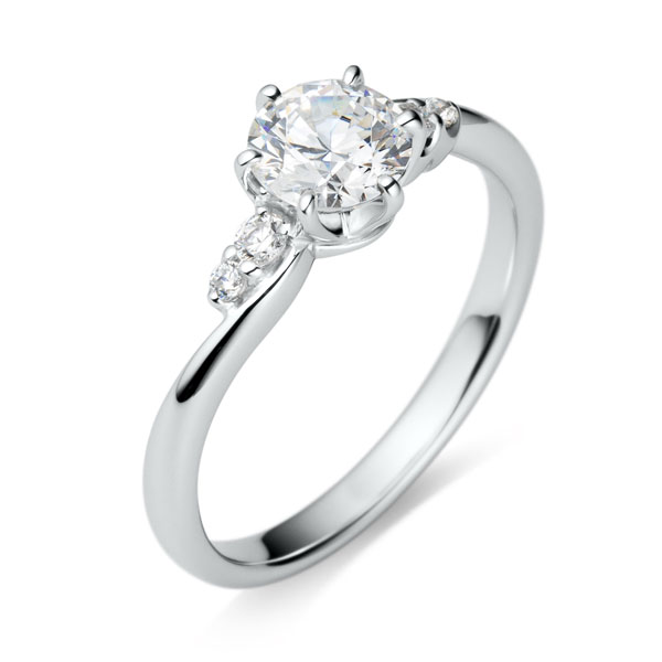 PT950 ロゼット ダイヤモンド サイドストーン リング 0.7ct