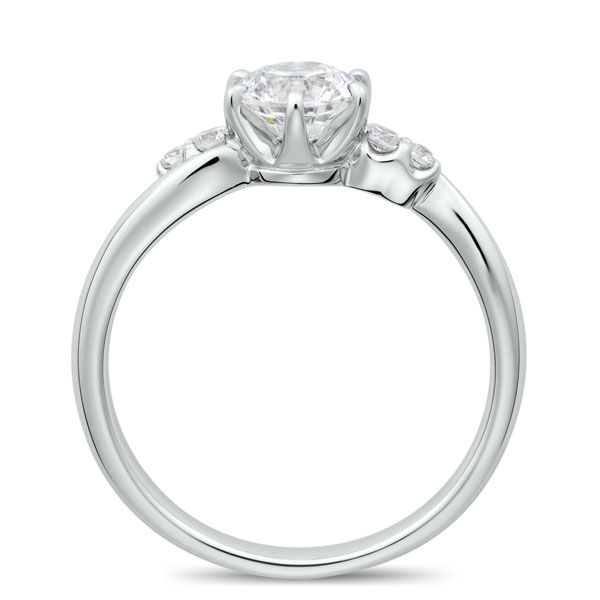 PT950 ロゼット ダイヤモンド サイドストーン リング 0.7ct