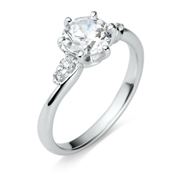 PT950 ロゼット ダイヤモンド サイドストーン リング 1.0ct