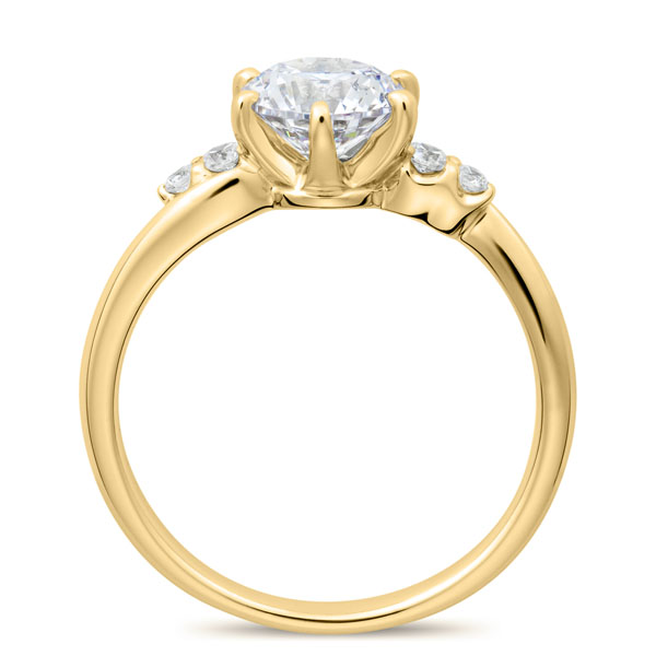 K18YG ロゼット ダイヤモンド サイドストーン リング 1.0ct