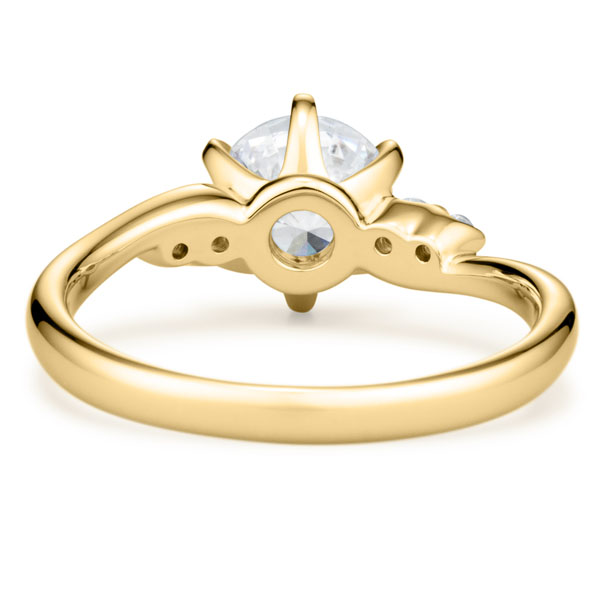 K18YG ロゼット ダイヤモンド サイドストーン リング 1.0ct