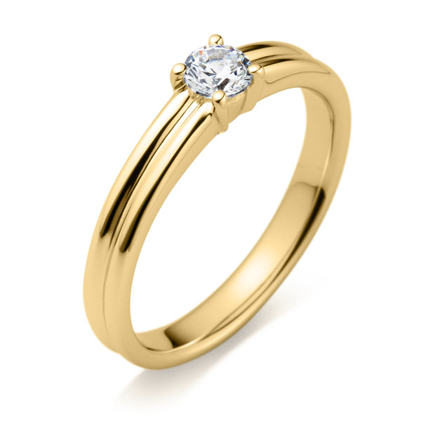 K18YG ルノ ソリティア リング 0.2ct