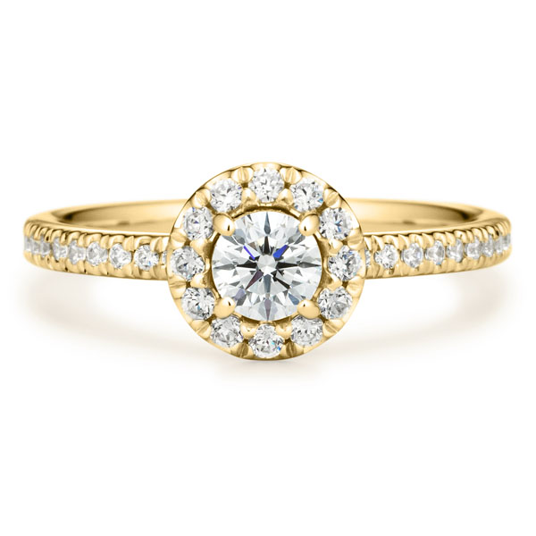 K18YG ルミリス ダイヤモンド エタニティタイプ ヘイロー リング 0.3ct