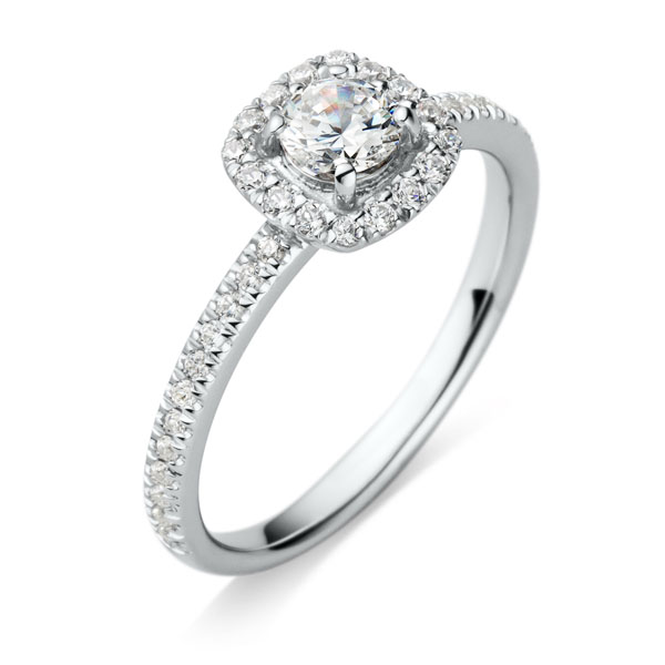 PT950 フィリス ダイヤモンド エタニティタイプ ヘイロー リング 0.3ct