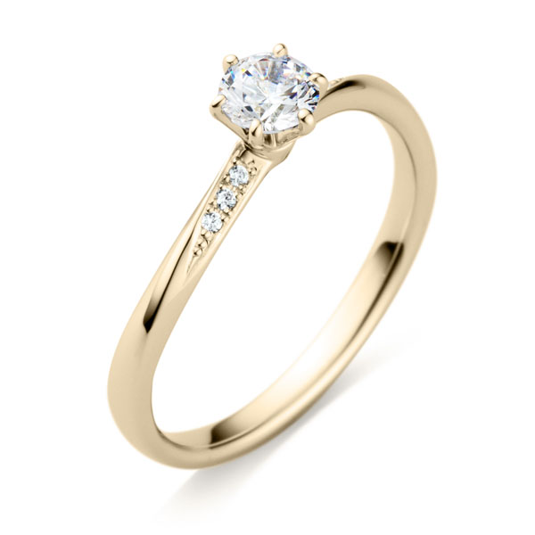 K18CG ナチュレル ダイヤモンド サイドストーン リング 0.3ct