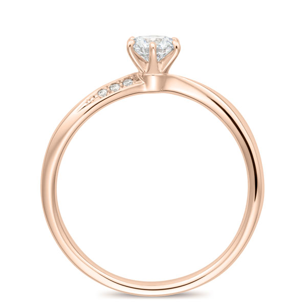 K18PG ナチュレル ダイヤモンド サイドストーン リング 0.3ct