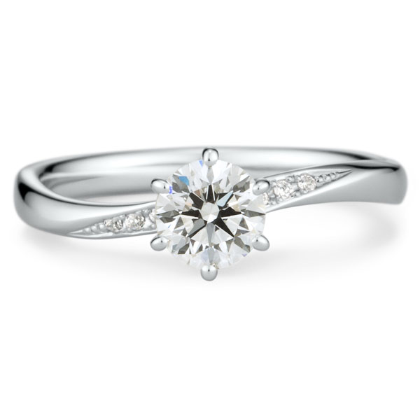 PT950 ナチュレル ダイヤモンド サイドストーン リング 0.5ct
