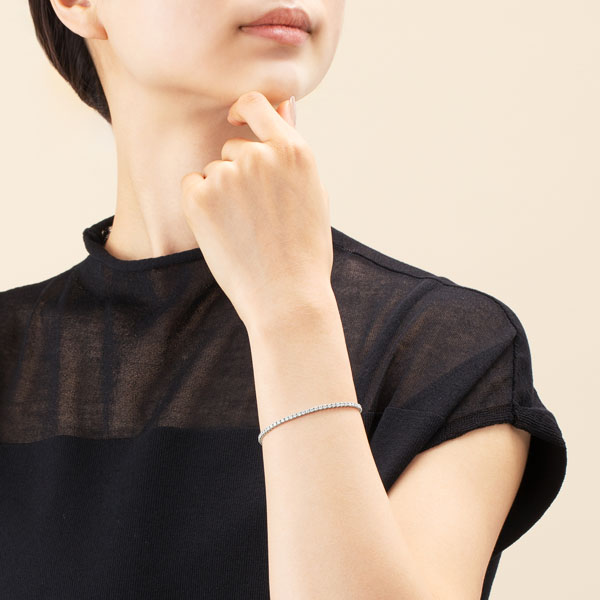 PT900 ディマ ラボグロウン ダイヤモンド ブレスレット 2.1mm 15cm