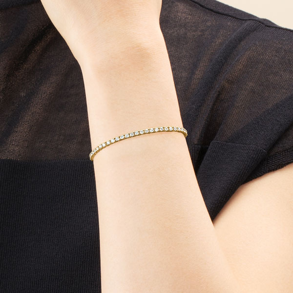 K18YG ディマ ラボグロウン ダイヤモンド ブレスレット 2.5mm 15cm