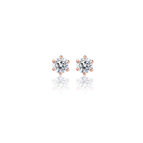K18PG アイコニック6ポイント ダイヤモンド スタッド ピアス 0.2ct