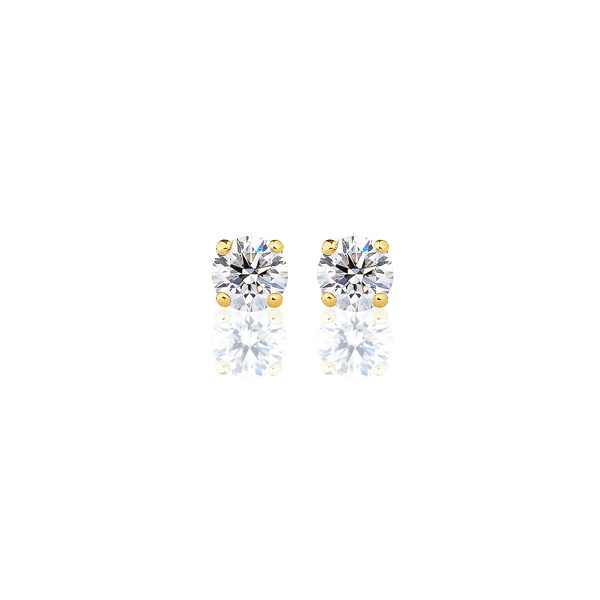 K18YG ダイヤモンド 4本爪 スタッドピアス for 0.3ct アイコニック