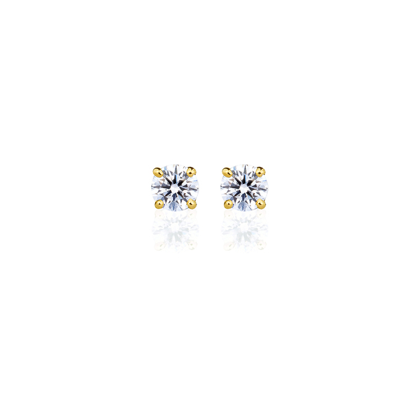 K18YG ダイヤモンド 4本爪 スタッドピアス for 0.2ct アイコニック