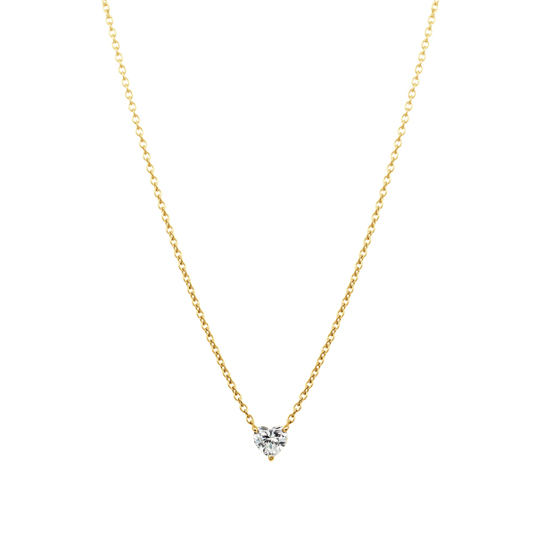 K18YG ハートブリリアントカット ダイヤモンド ペンダント 0.15ct