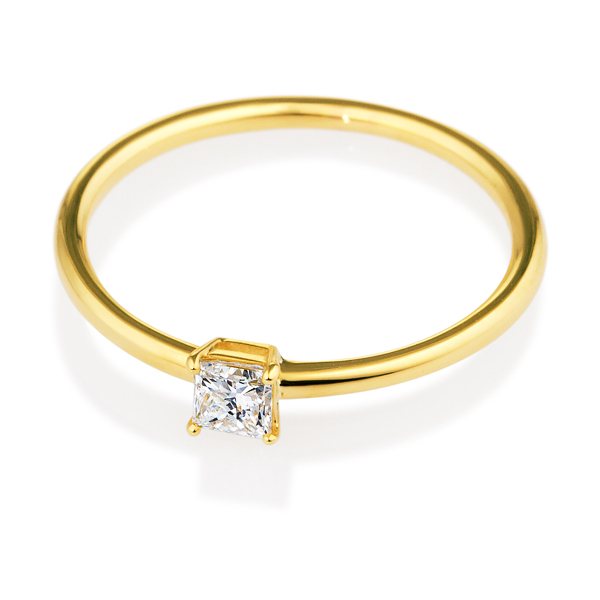 K18yg プリンセスカット ダイヤモンド リング Brilliance