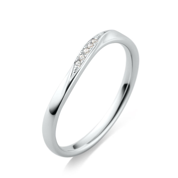 PT950 シャンタン ダイヤモンド エングレーブ リング 2.0mm 4-14