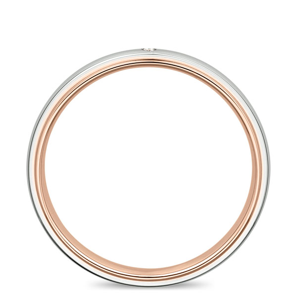 PT950/K18PG ダイヤモンド 1pc コンビネーション リング 2.5mm 4-14