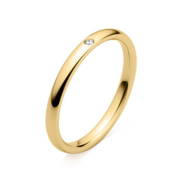 K18YG オーバル ダイヤモンド 1pc リング 2.0mm 4-14｜結婚指輪