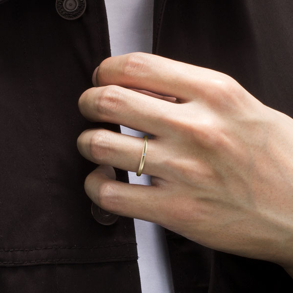 A*様 オーバル　ダイヤモンドリング　K18 K18YG ユニ オーバル ダイヤモンド リング 3.0mm 20.5-24｜結婚指輪