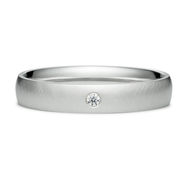 PT950 オーバル ダイヤモンド 1pc リング サティーン 3.5mm 14.5-20