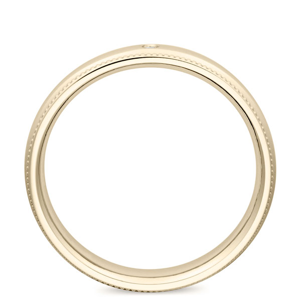 K18CG オーバル ダイヤモンド 1pc リング ミルグレイン 3.0mm 4-14