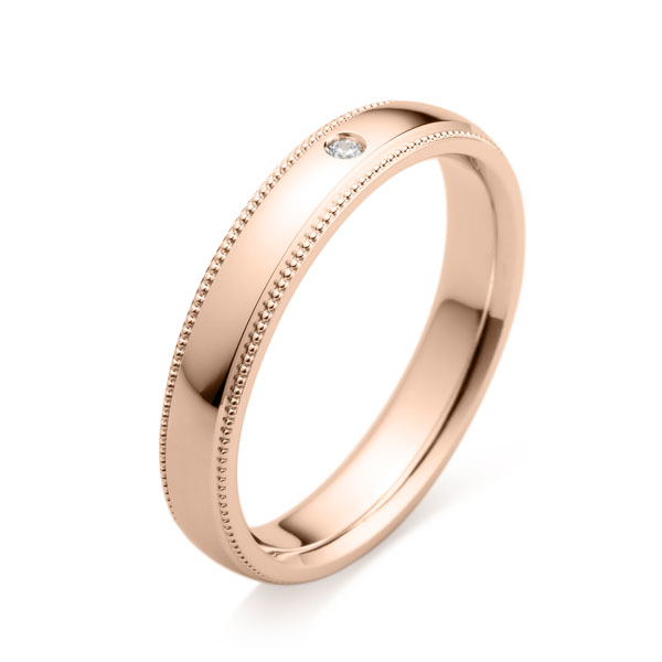 K18PG オーバル ダイヤモンド 1pc リング ミルグレイン 3.5mm 20.5-24