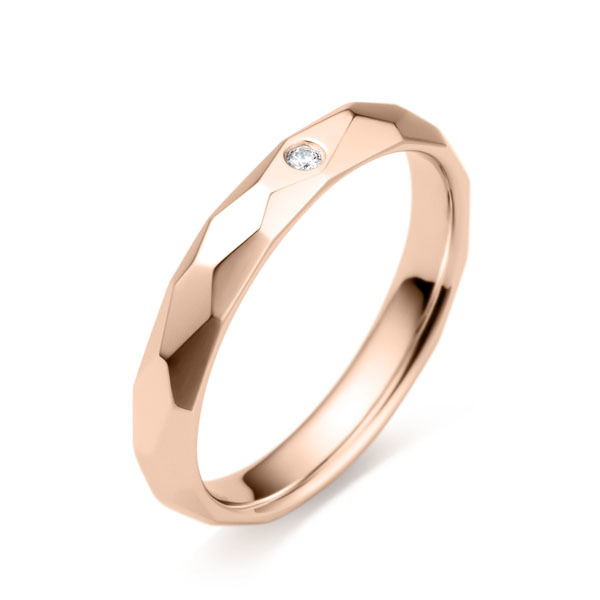 K18PG ヴィオン ダイヤモンド 1pc リング 3.0mm 20.5-24｜結婚