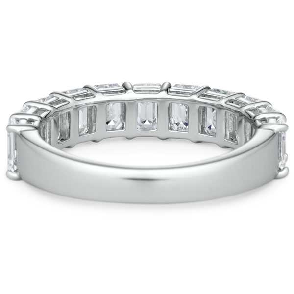 PT950 エレニーク エメラルドカット ラボグロウン ダイヤモンド ハーフエタニティ リング 4.4mm 4-17