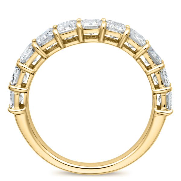 K18YG エレニーク エメラルドカット ラボグロウン ダイヤモンド ハーフエタニティ リング 4.4mm 4-17