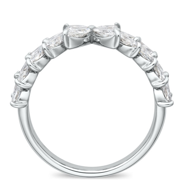 PT950 フォリア マーキスカット ラボグロウン ダイヤモンド ハーフエタニティ リング 7.2mm 4-17