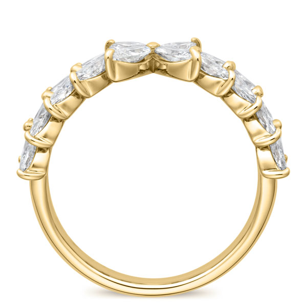 K18YG フォリア マーキスカット ラボグロウン ダイヤモンド ハーフエタニティ リング 7.2mm 4-17