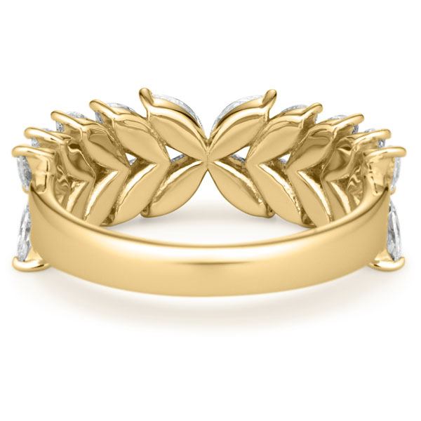 K18YG フォリア マーキスカット ラボグロウン ダイヤモンド ハーフエタニティ リング 7.2mm 4-17